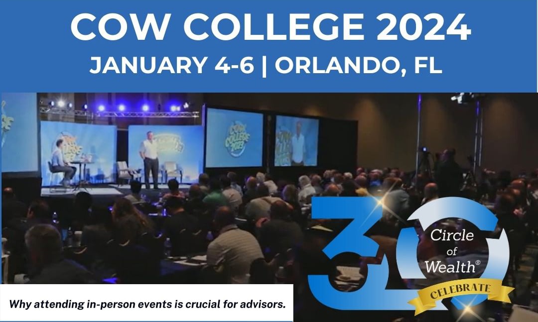 Why attending in person events is crucial for advisors. 2